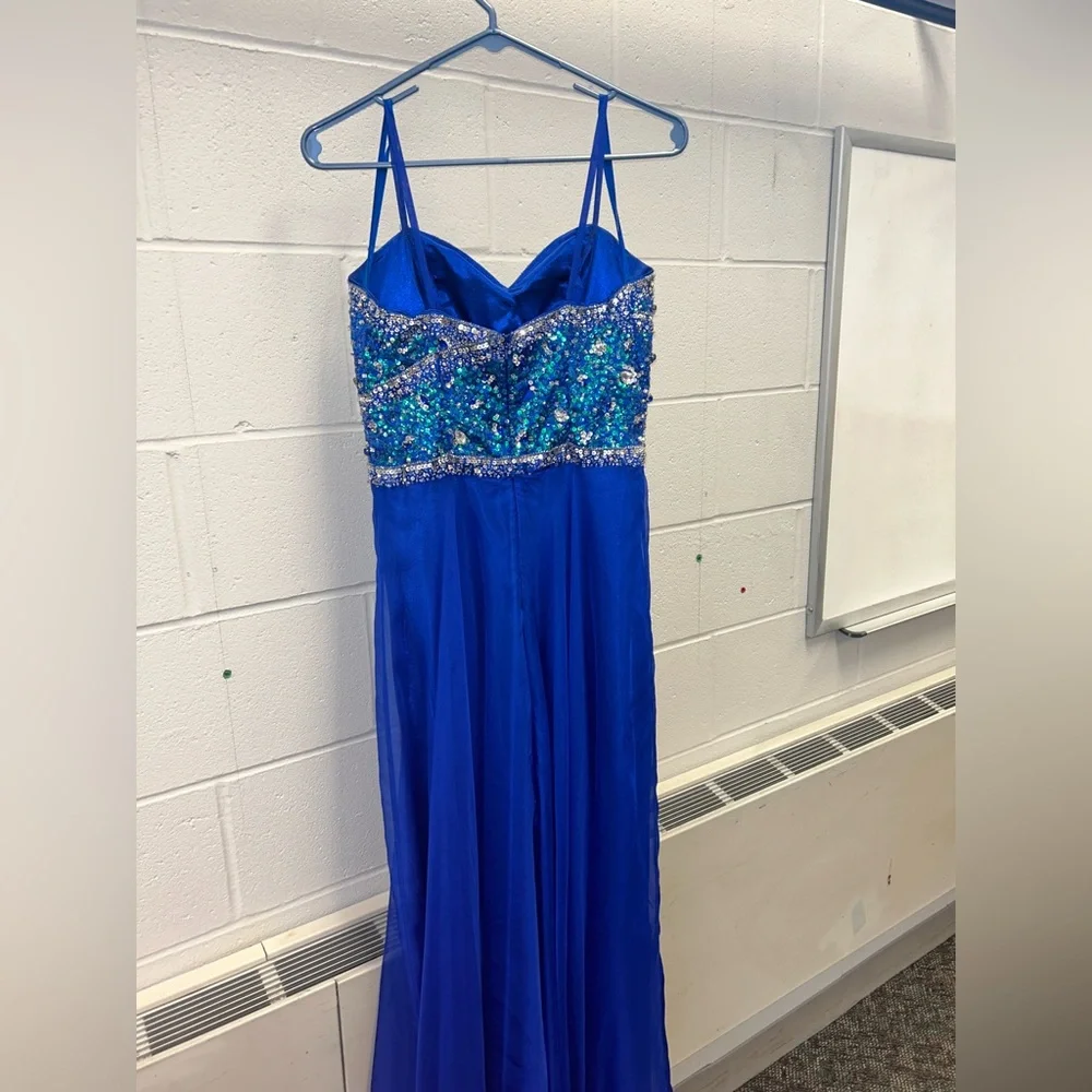 Scala sapphire blue prom dress- size 6 - Picture 2 of 6